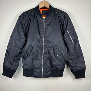 Olivaceous Bomber Jacket M Black Satin biker grunge whimsygoth minimalist